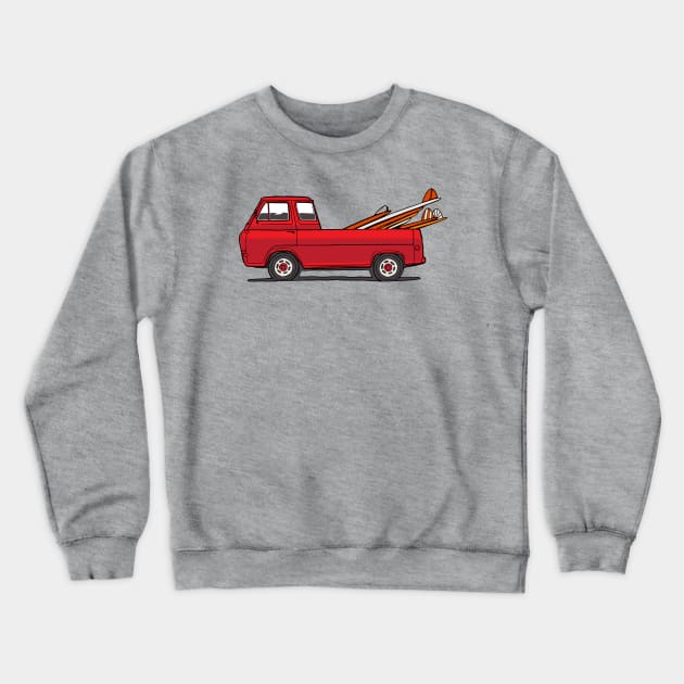 RED SURF TRUCK Crewneck Sweatshirt by OldSkoolDesign